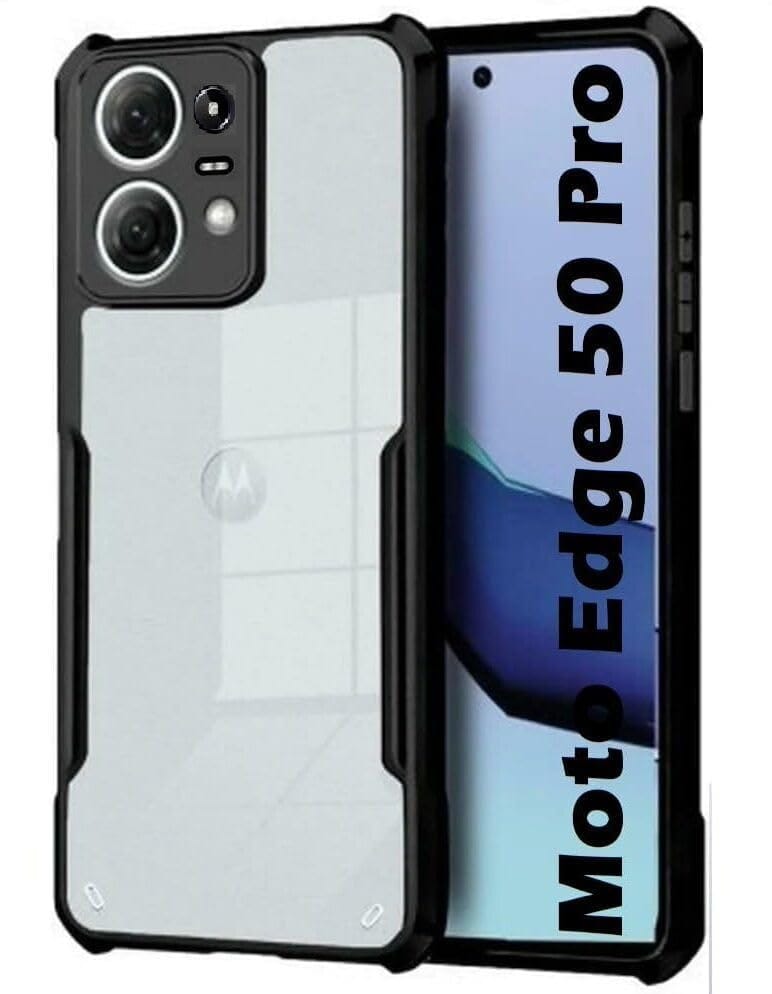 PLUGTECH Slim Shockproof Case | Matte Black Soft | Drop Protection | Precise Cutouts | Premium Mobile Cover for Moto Edge 50 Pro