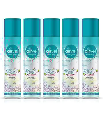 Airvel Floral Fragrance Room Spray Air Freshener for Home, Bathroom and Car 217ml ( Pack of 5 )