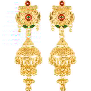 Sizzling  Allure Gold Plated Screw back alloy Jhumki Earring for Women and Girls