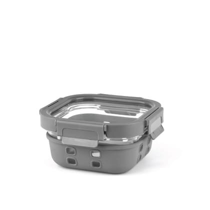 Borosil Klip N Store Plus 520 ml Square Glass Food Storage Container with Air Tight Glass Lid | Transparent Borosil Klip N Store Plus 520 ml Square Glass Food Storage Container with Air Tight Glass Lid | Transparent