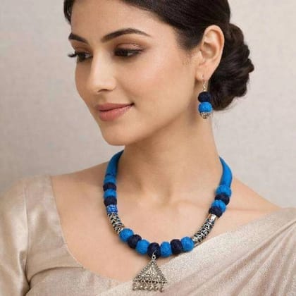 Handmade Blue Jewelry Set Lightweight Casual