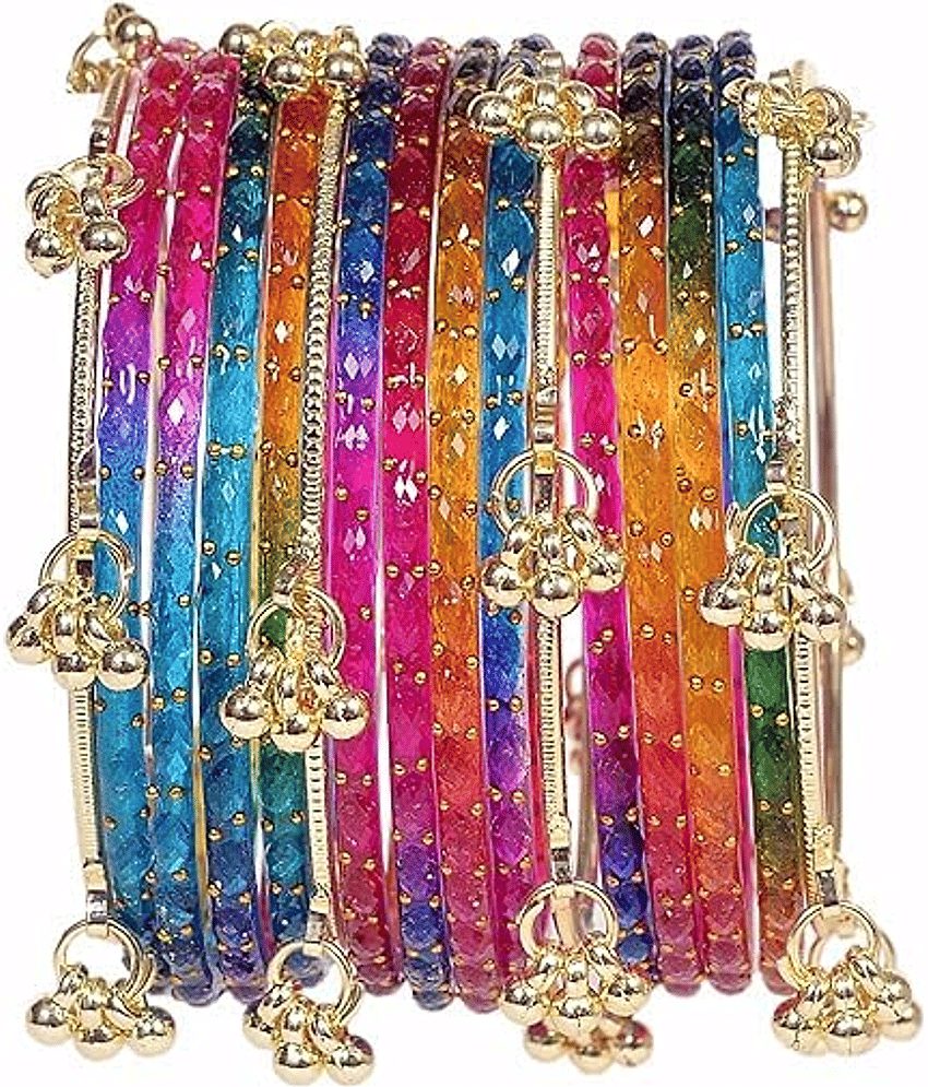 Vedhahi Multicolor Bangle Set ( Pack of 16 )