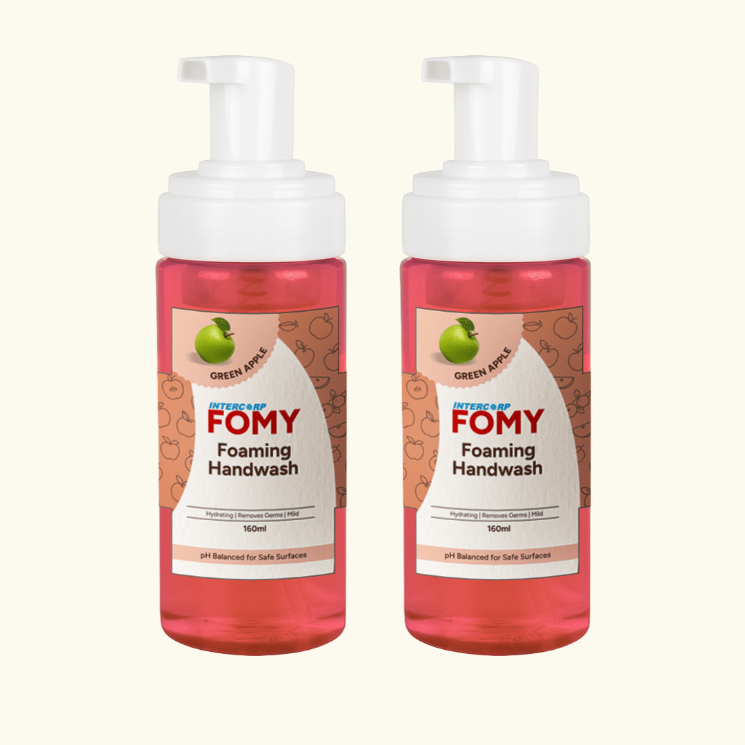 INTERCORP FOMY Antibacterial Soft Refreshing Foam Hand Wash, 160 ml Each (Green Apple - Pack of 2)