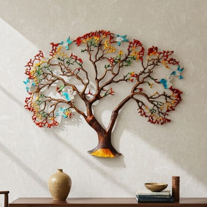 Aluminium Wall Hanging Tree Sculpture – Home Decor Showpiece, Height : 25 Inch (ZMAS046 E)