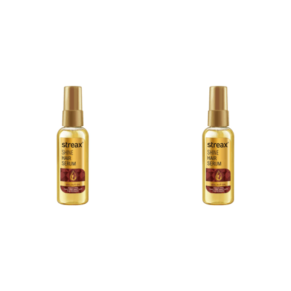 Streax Hair Serum (75m*2),Vitalized with Walnut Oil, For Hair Smoothening & Shine