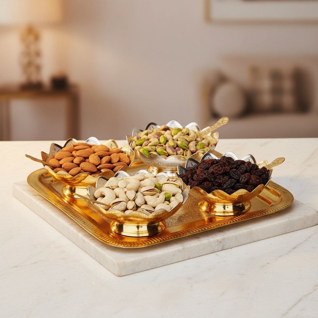 Brass9 Pc. Bowl Kamal Set 2 Tone (BMAS126)