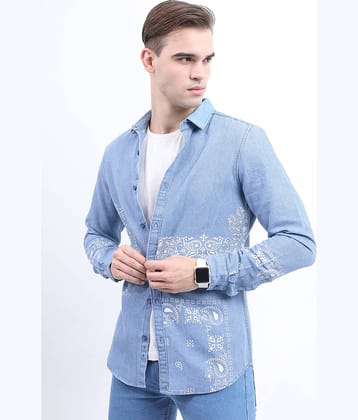 Ketch Cotton Blend Regular Fit Printed Full Sleeves Men's Casual Shirt - Blue ( Pack of 1 )