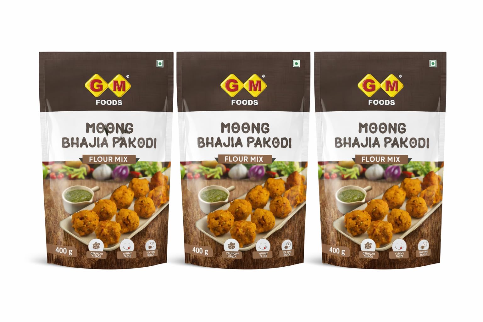 GM Foods Moong Dal Pakodi 400g (Pack of 3)