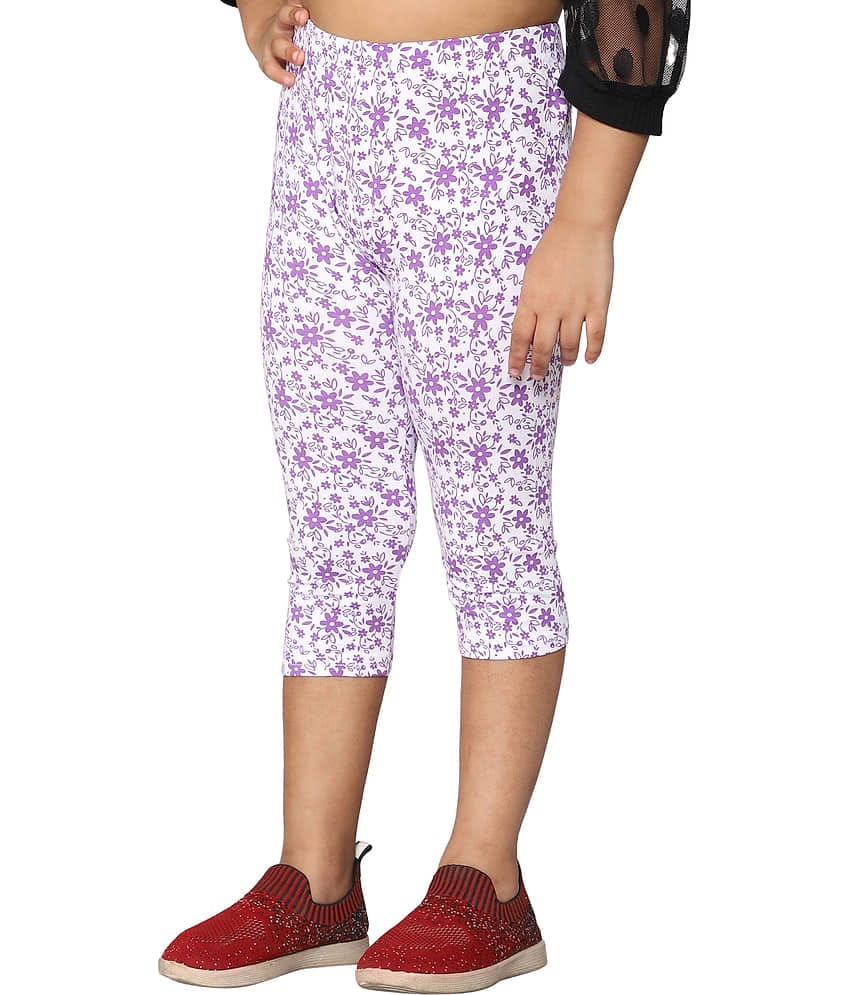 2K Kids Pack of 1 Girls Lycra Capris ( Purple )