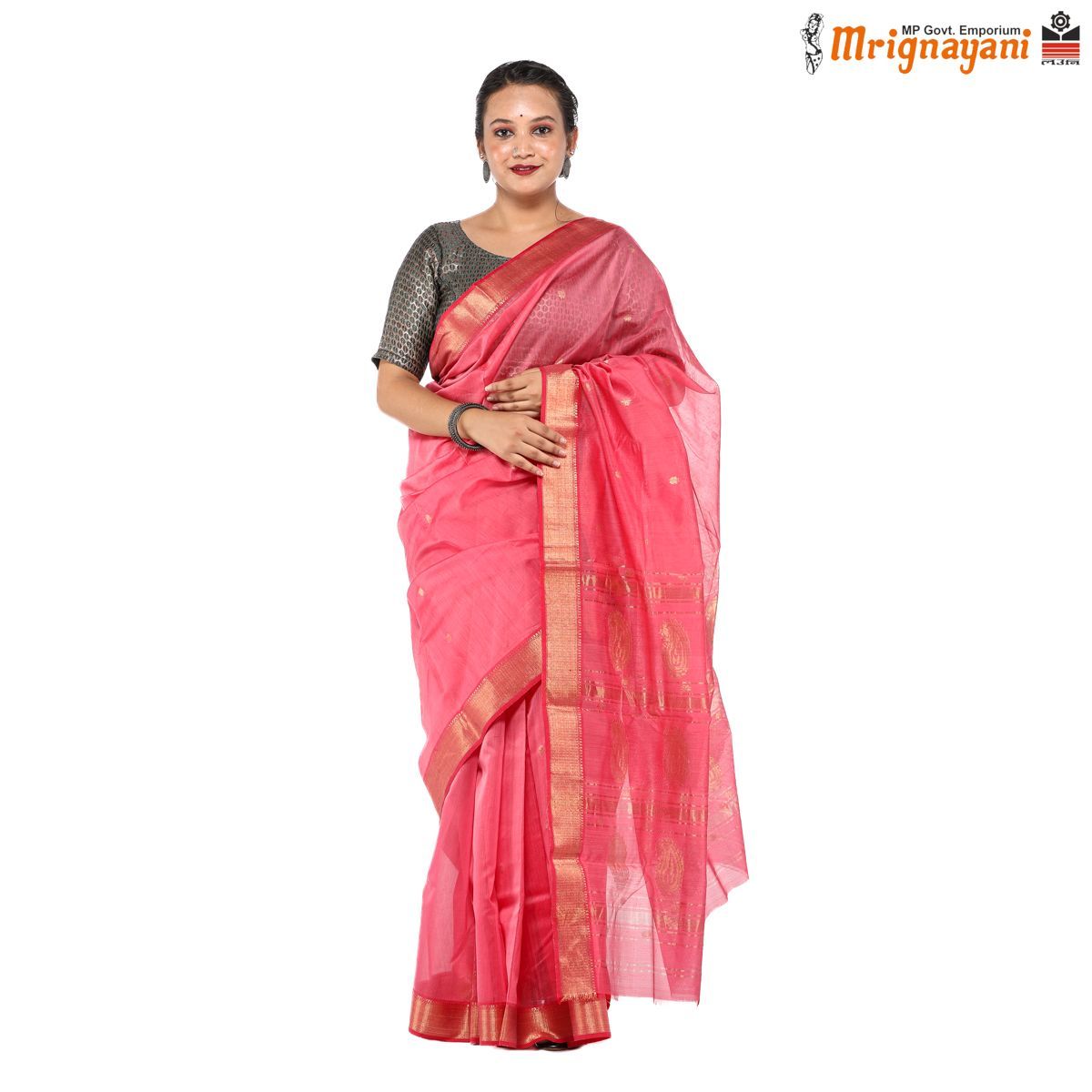 HANDLOOM MAHESHWARI SILK SAREE WITH BLOUSE (SKU - 3S0104230422, SAREE - 1285)