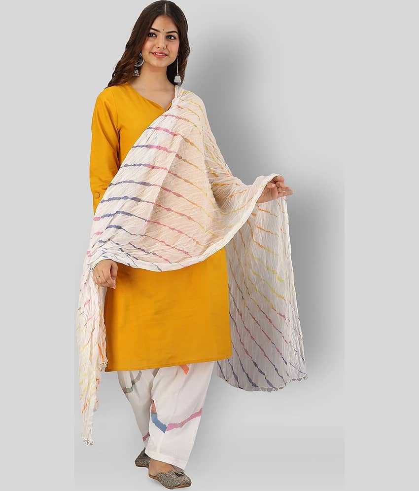 FABRR Women Cotton Kurti With Patiala Salwar ( Yellow )