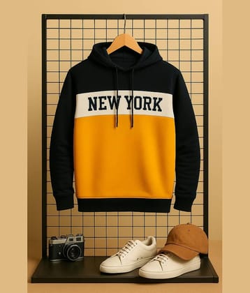 AUSTIVO Fleece Hooded Men's Sweatshirt - Yellow ( Pack of 1 )