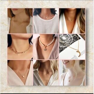 Minha combo of 9 chain layered set ( 8 rose gold 1 silver)