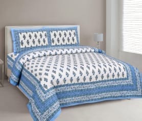 Bedsheet Adda-New collection - 100% Cotton Double Bedsheet With 2 Matching Pillow cover