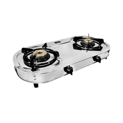 2 Burner Stainless Steel  Gas Stove with Brass Burner (CT1026SS)