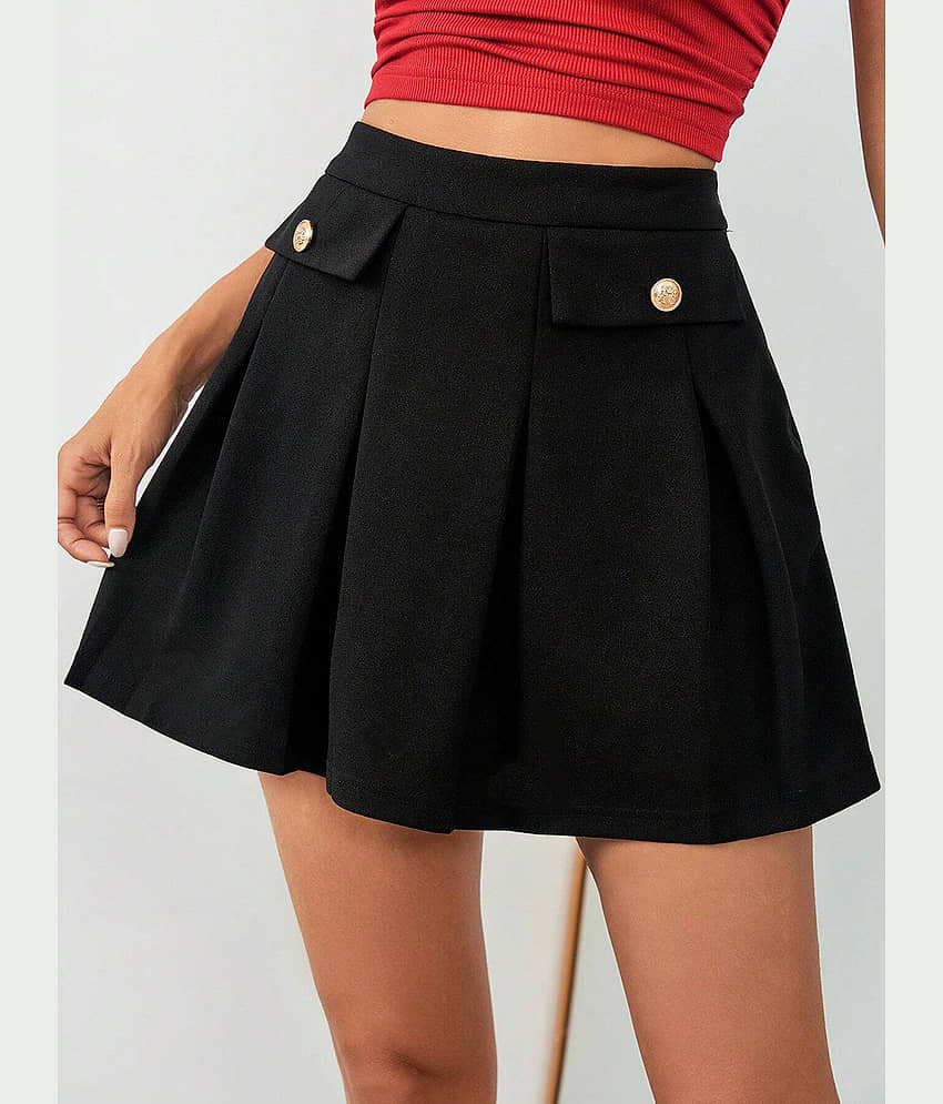 Addyvero Black Polyester Women's Flared Skirt ( Pack of 1 )