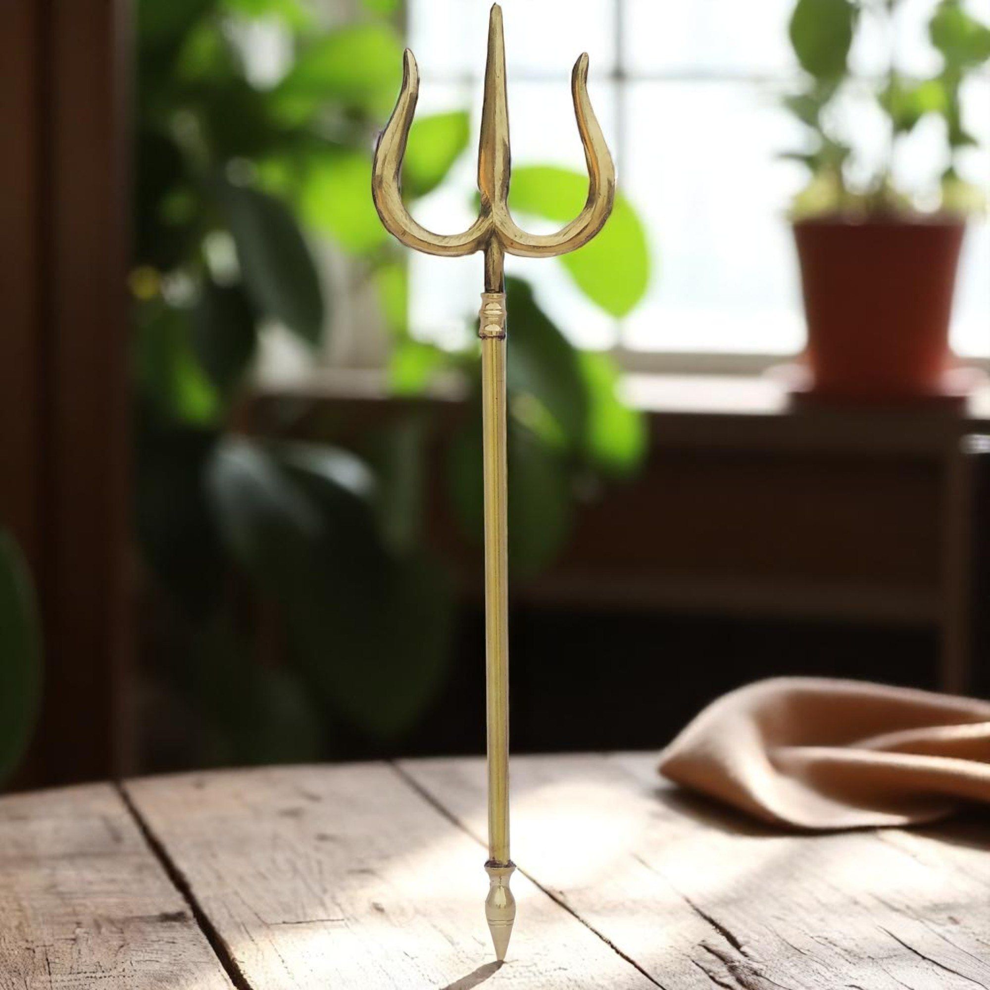 Brass Trishul, Height : 22 Inch (ZMAS138 M)