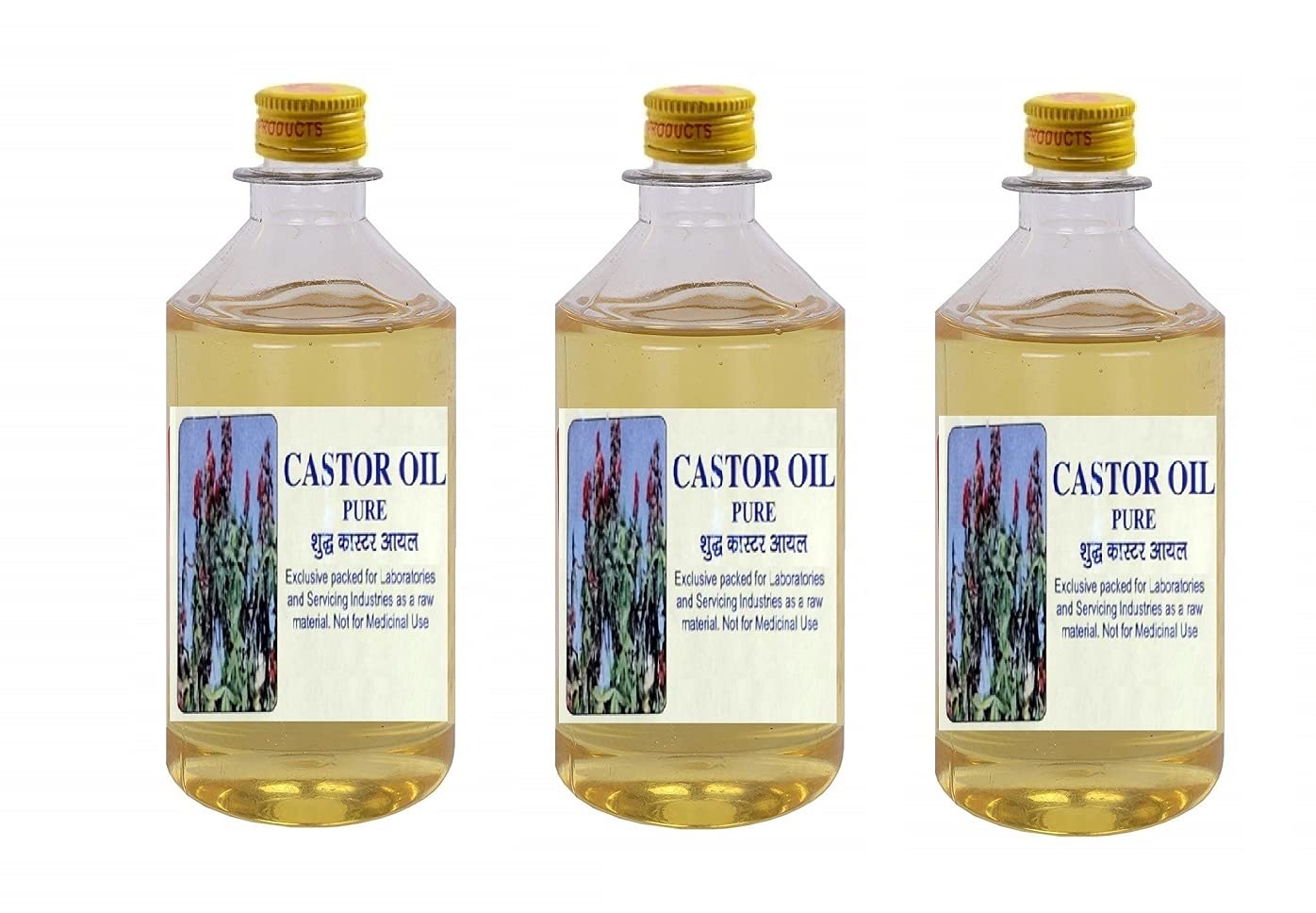 Elecsera 100% pure Castor Oil For Health, Hair & Skin Care 100 ml Pack of 3 Hair Oil (300 ml)