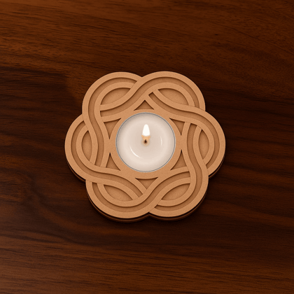 Dbeautify's DIY Geometric Flower MDF Tea Light Holder