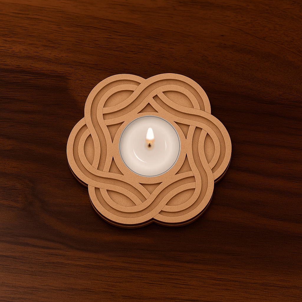 Dbeautify's DIY Geometric Flower MDF Tea Light Holder