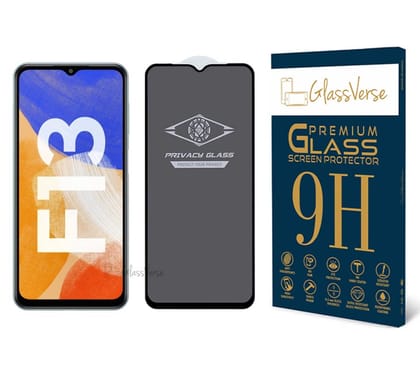 GlassVerse Ultra Privacy Tempered Glass For Samsung Galaxy F13 (PACK OF 1) with Free Installation Kit. (In-Screen FingerPrint Lock will not work with the Privacy Guard because of it's Spy Coating)- 6.6 inch GlassVerse Ultra Privacy Tempered Glass For Sam