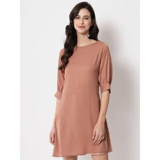 Purys Women Brown Fit & Flare Dress