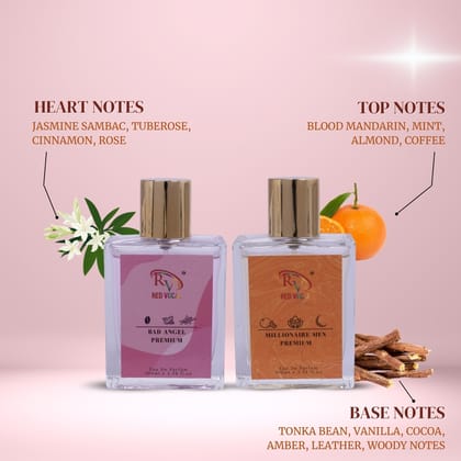 Red Vocal Bad Angel Premium with Millionaire Men Premium Eau de Parfum Combo (Set of 2) 100ml Each