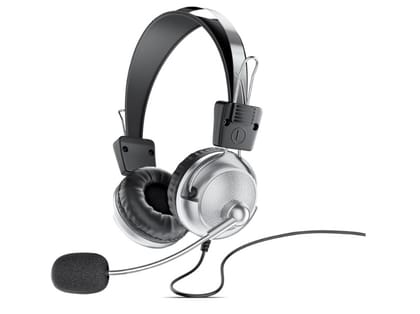 Intex Magna Wired USB Headphone with Microphone | 40Mm Drivers & Lightweight | Crystal Clear Sound with Audio Control Keys | Over Ear Design with Mic (Black)