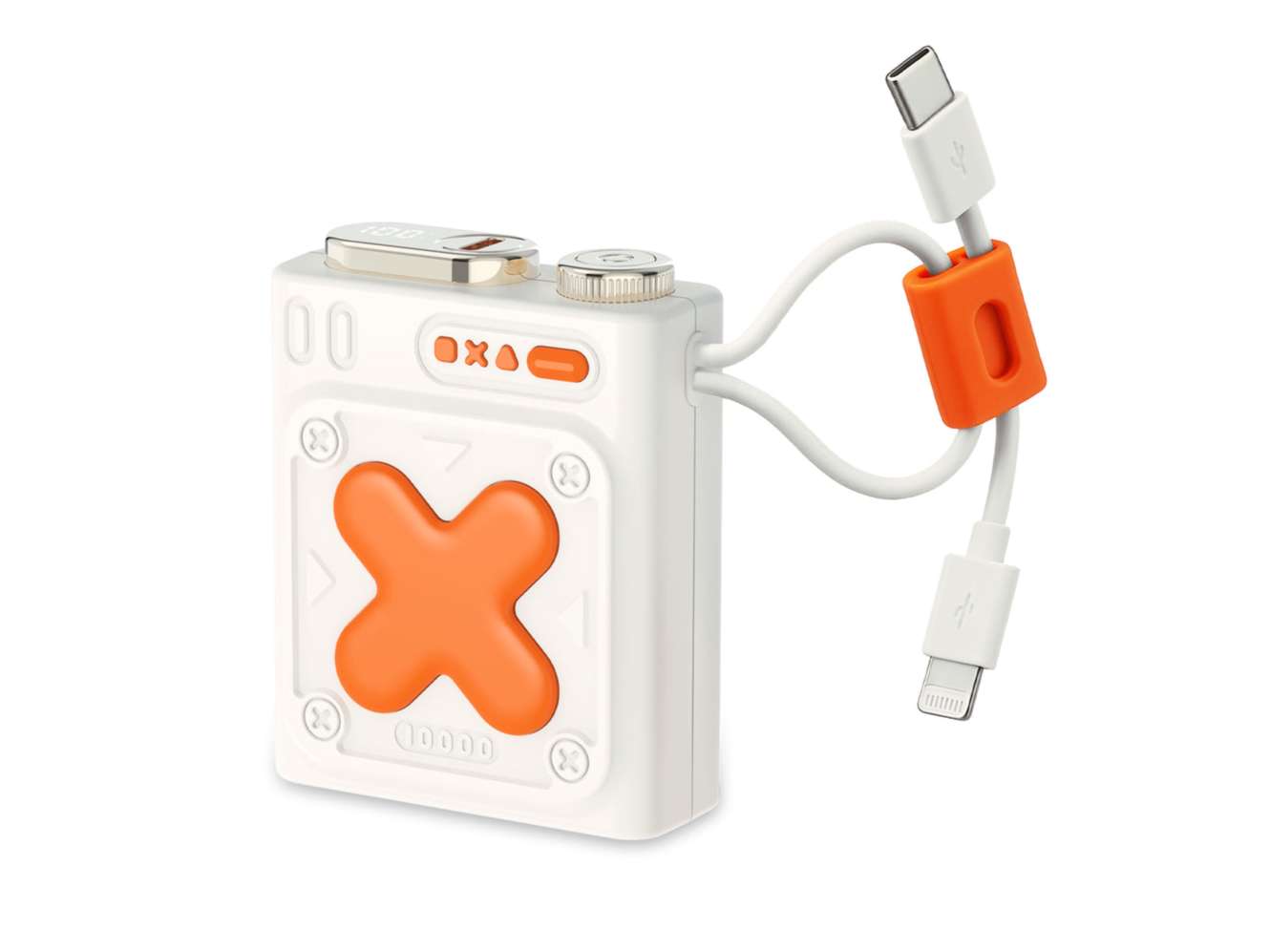 Pebble Rapid Fuel Power Bank 10000 mAh, 22.5W Ultra Fast Charging, In-Built Type-C & Lightning Cable