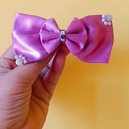 Pink Womens Comfort Wear Bow Clip Hair Clips