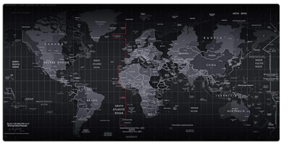 Lapster World Map desk mat (800 mm x 300 mm x 2 mm) mouse pad gaming | mouse mat | Curated Stitched Edges| Non-Slip Rubber Base|keyboard and mouse pad for Home & Office(World Map)