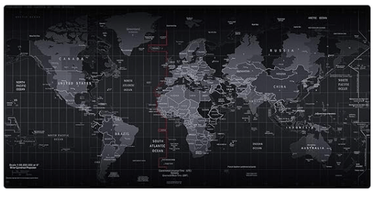 Lapster World Map desk mat (800 mm x 300 mm x 2 mm) mouse pad gaming | mouse mat | Curated Stitched Edges| Non-Slip Rubber Base|keyboard and mouse pad for Home & Office(World Map)