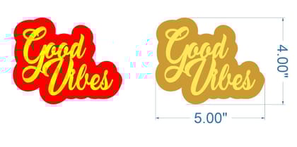 Brand Zero MDF Double Layered Quotes Fridge Magnet Design - Good Vibes