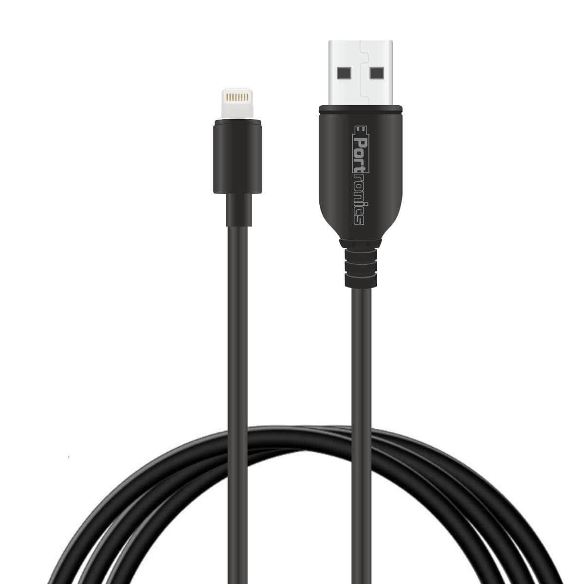 Portronics Konnect Link USB to 8PIN Fast Charging Cable with iOS Compatibility, 3.0A Output, 480Mbps Data Transfer, 1M Length White