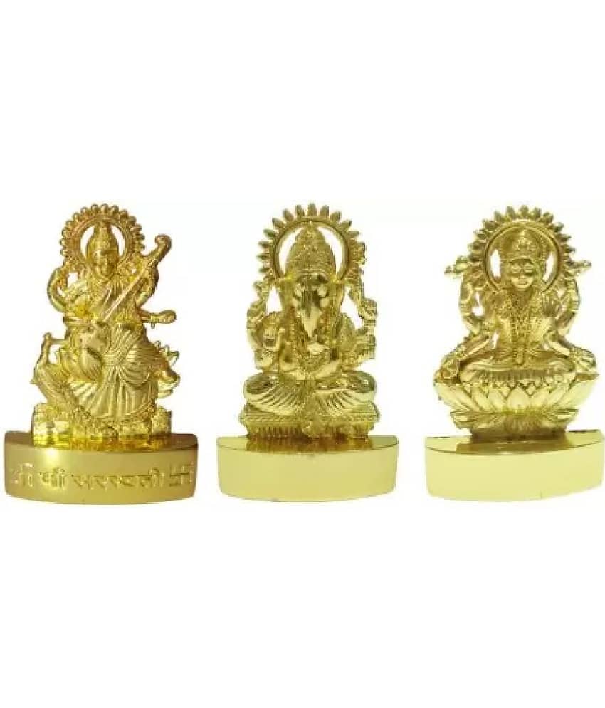 DvR ClicK - Brass Laxmi Ganesh 7.7 cm Idol