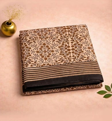 Bagh Hand Block Printed Cotton Saree – Traditional Natural Dye Drape Bagh Hand Block Printed Cotton Saree – Traditional Natural Dye Drape