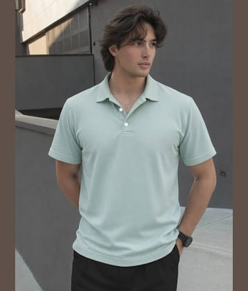 Rigo Men Cotton Blend Regular Fit Solid Polo T Shirt ( Navy Blue )