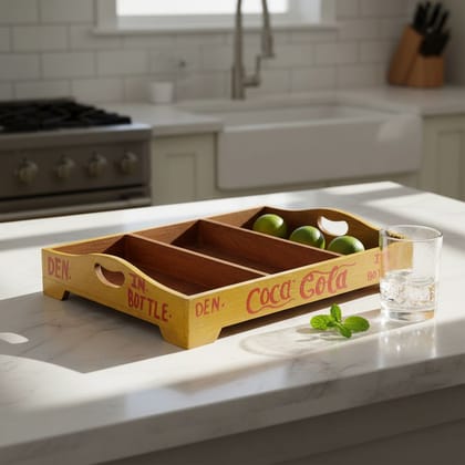 Indian Handpainted Coca Cola Wooden Serving Tray