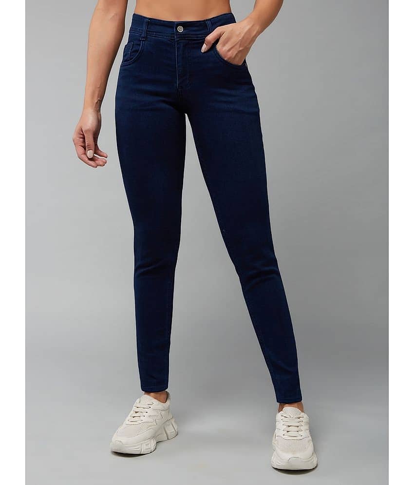 Dolce Crudo - Navy Blue Denim Skinny Fit Women's Jeans ( Pack of 1 )