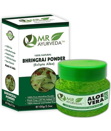 MR Ayurveda Aloe Vera Gel & Bhringraj Powder Hair Scalp Treatment 200 g Pack of 2