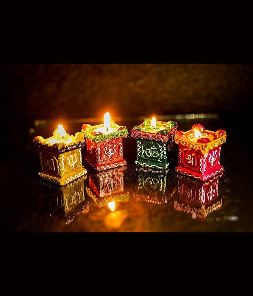 FASHION BIZZ Multicolor LED Tea Light Candle 5 cm ( Pack of 4 )