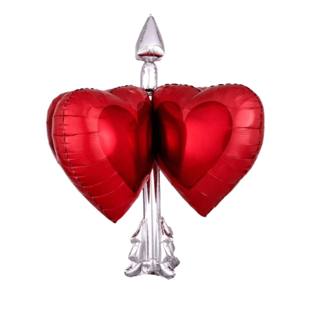 Arrow Infused Heart Foil Balloon  for Valentines Day Decorations & Anniversary Party Decorations - Helium Quality - 27 inches - 1PC
