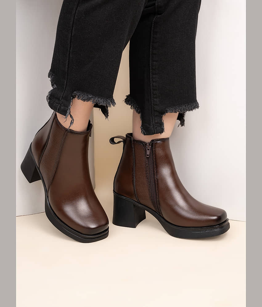 Fentacia Brown Women's Ankle Length Boots