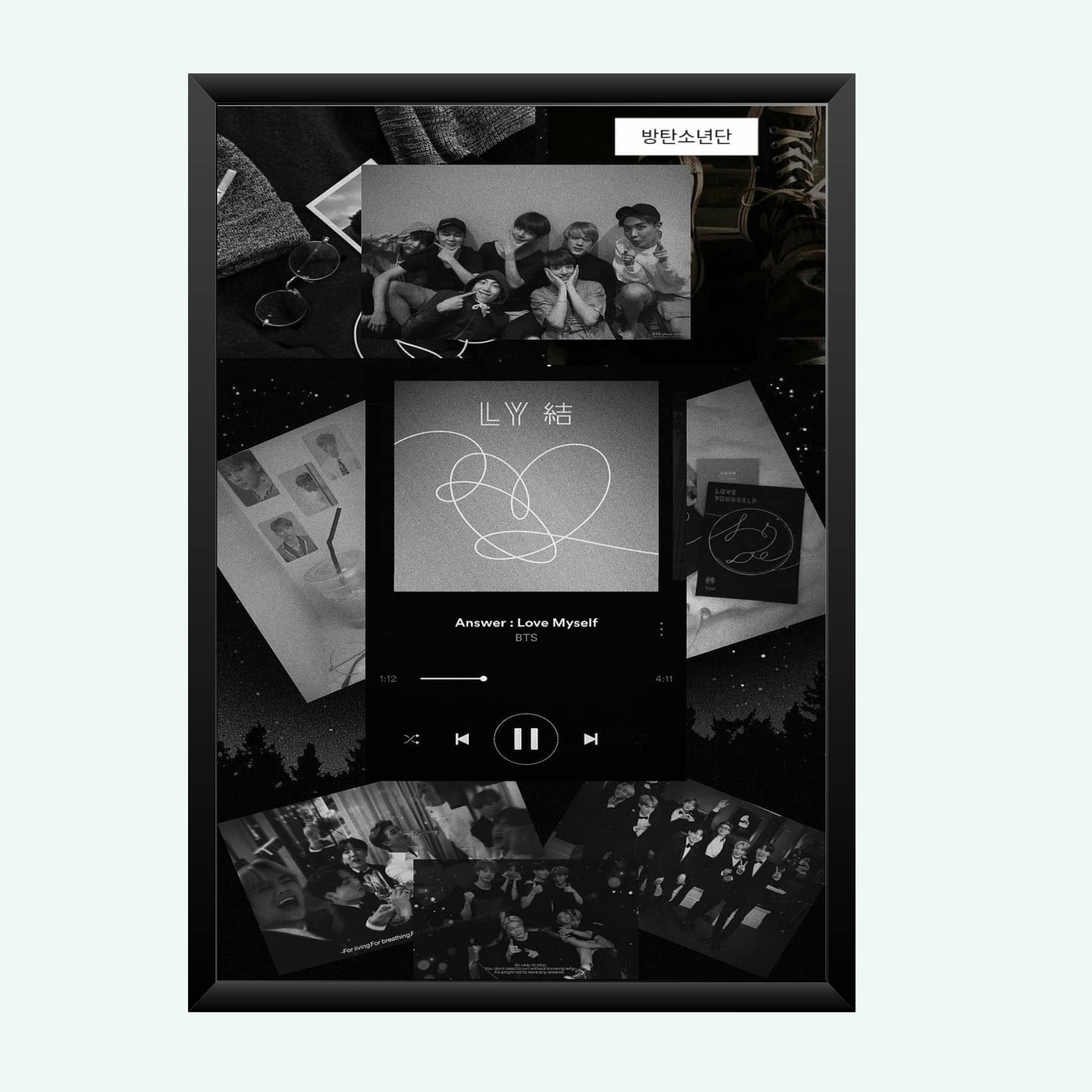 Nokkes Bts Army Bangtan Boy V suga J-Hope Jungkook Jin Jimin Rm 8X12 Inch Size Photo Frame Photo Home Office_bts2_5