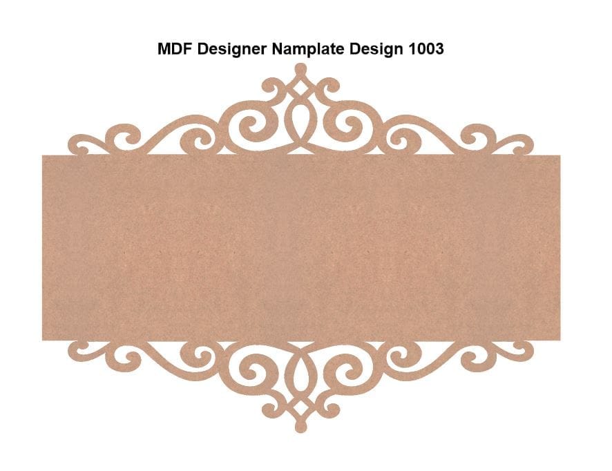 Brand Zero MDF Designer Name Plate Base - Design 1003 - Select Your Preference Of Size & Thickness