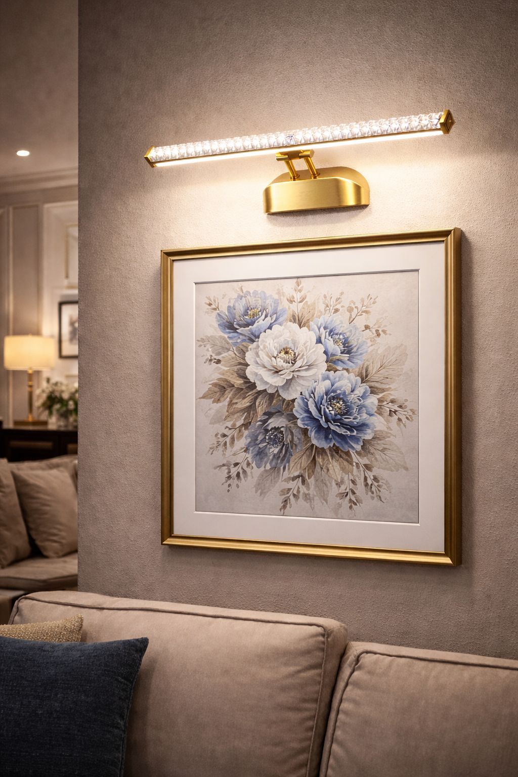 SPARKWORLD LED Picture Light | Gold Finish | 3 Color Mode (Warm / Natural / Cool White) | Wall Mounted Decorative Frame Light | Colour: LX175WL|8W|GD