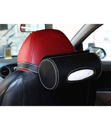 Car Tissue Dispenser Leather Black