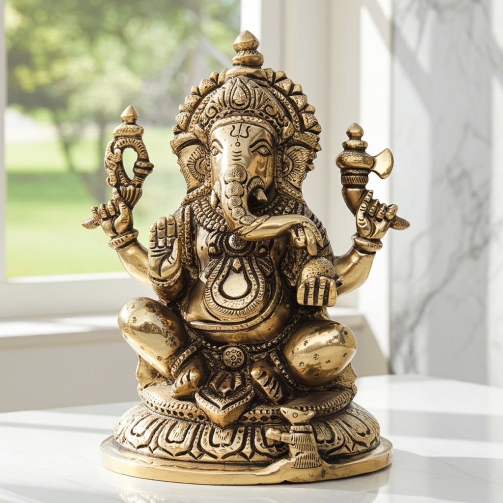 Brass Showpiece Ganesh Ji Statue (BSMAS1337 G)