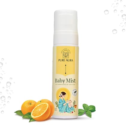 Pure Aura Baby Mist 100ml | Nourishing & Healing Spray for Baby's Healthy Skin | Refreshing Fragrance | Derma Safe & Chemical-Free | Gentle & Hydrating | Safe for Newborns & Kids | Doctors Recommended