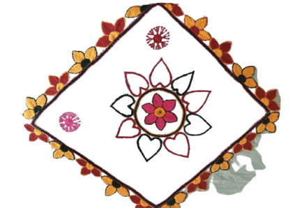 Handmade Cotton Embroidered Double Floral Rose Design Bedsheet Embroidery